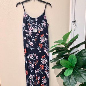 Mango MNG navy blue floral jumpsuit, size M